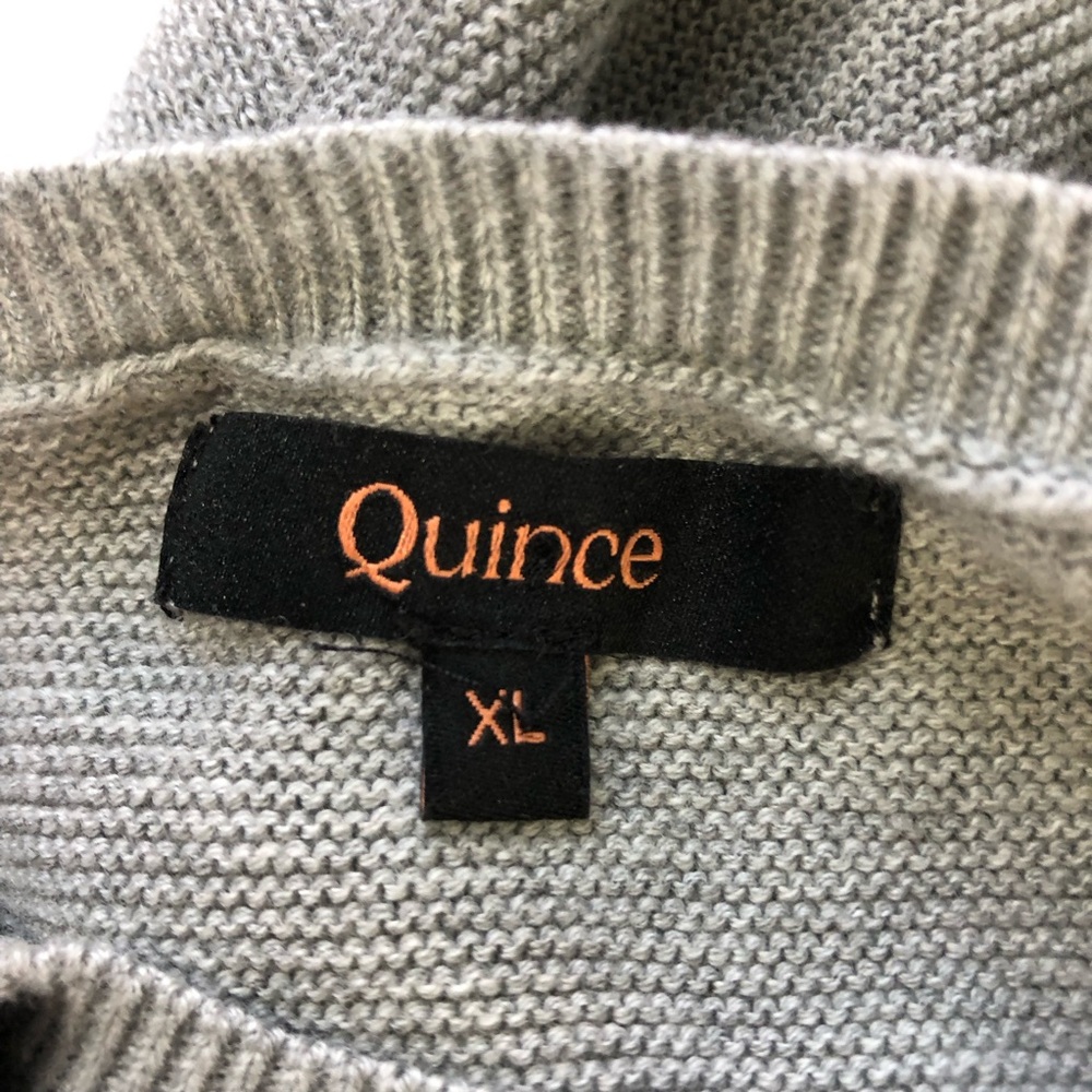Quince lightweight cotton cashmere link stitch dolman sweater Heather grey XL - Picture 4 of 11